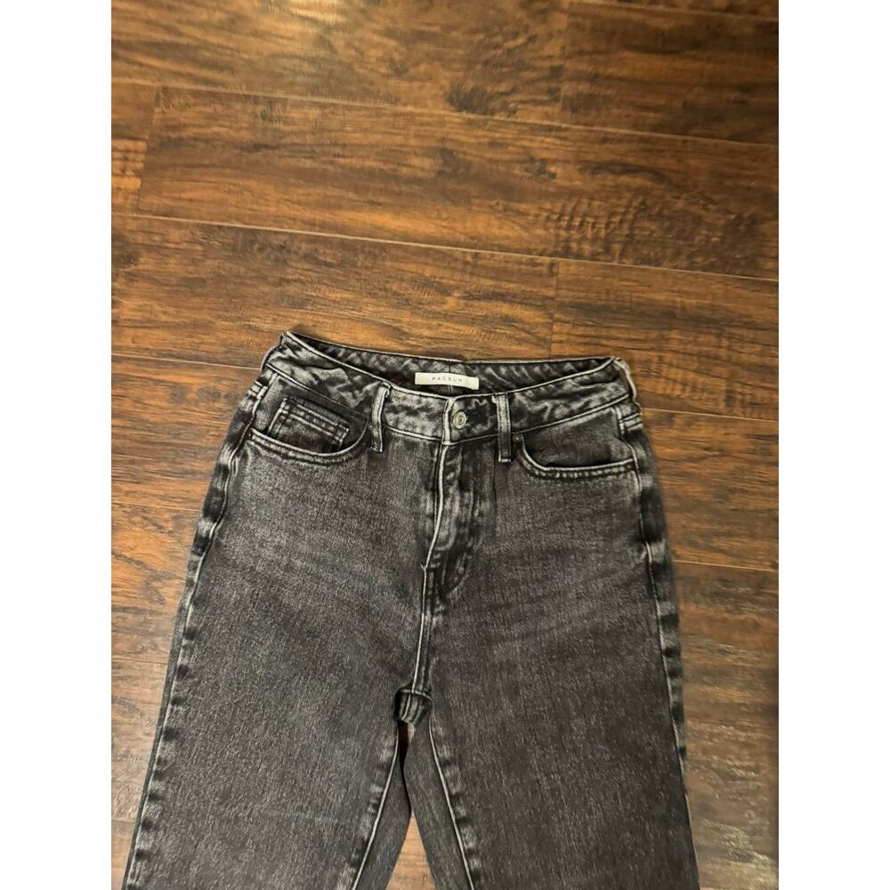 Pacsun Jeans Womens 24 S Dark Black Denim Pants Mom Cotton Tapered Casual - Picture 2 of 9